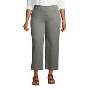 Lands' End Mid-rise Wide-leg Chino Ankle Pants